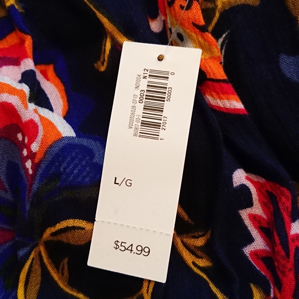 Royal Blue Long Sleeve Old Navy Floral Dress - Picture 8 of 8